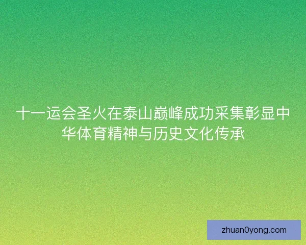 十一运会圣火在泰山巅峰成功采集彰显中华体育精神与历史文化传承 十一运会圣火在泰山巅峰成功采集彰显中华体育精神与历史文化传承